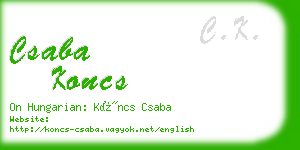 csaba koncs business card